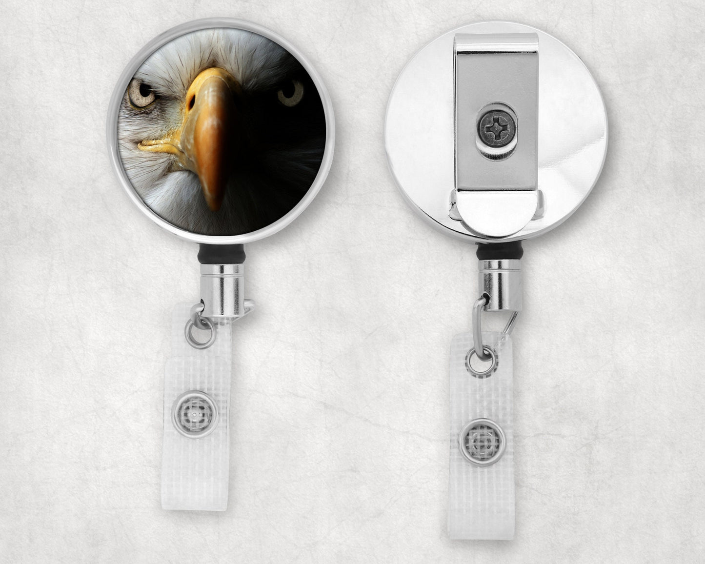 Bald Eagle Portrait Art Badge Reel