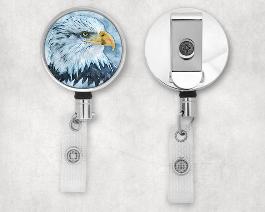 Grunge Bald Eagle Portrait Art Badge Reel