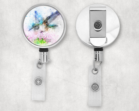 Watercolor Style Hummingbird Art Badge Reel