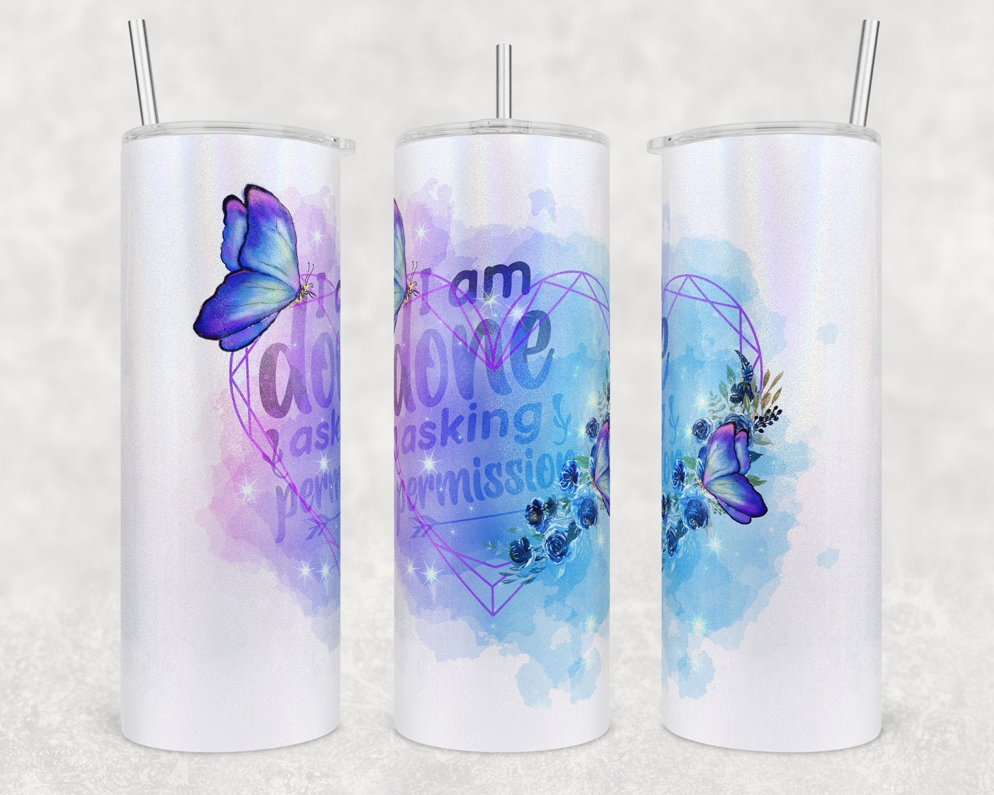 Inspriration Butterfly Art 20oz Skinny Tumbler - Stainless Steel