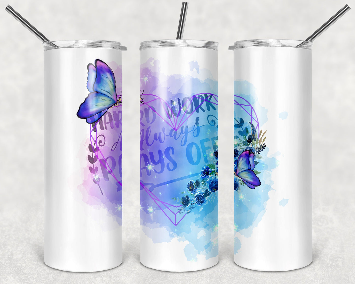 Inspriration Butterfly Art 20oz Skinny Tumbler - Stainless Steel