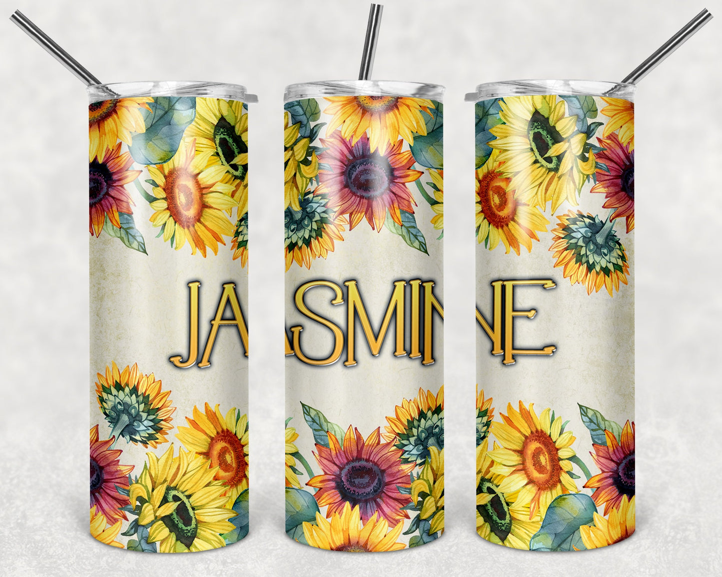 Personalized Sunflower Art 20oz Stainless Steel Tumbler - Schoppix Gifts