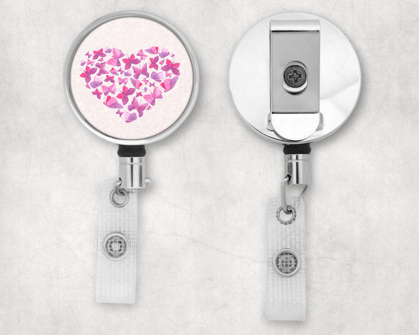 Butterfly Heart Art Badge Reel