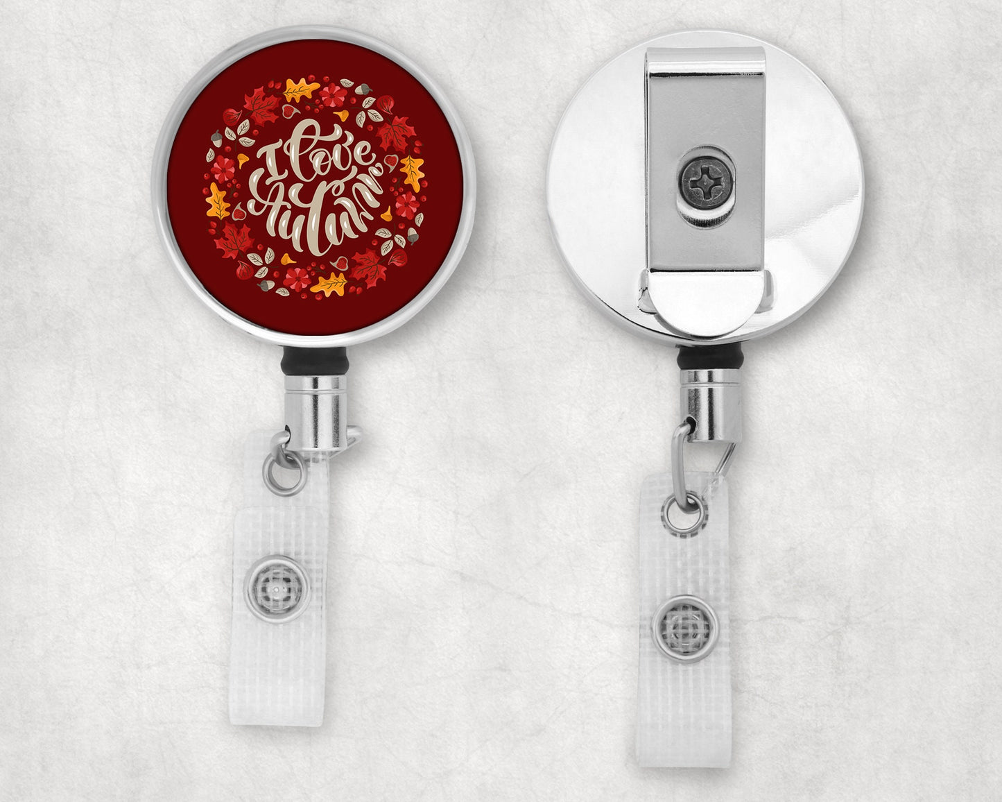 I Love Autumn Heart Art Badge Reel