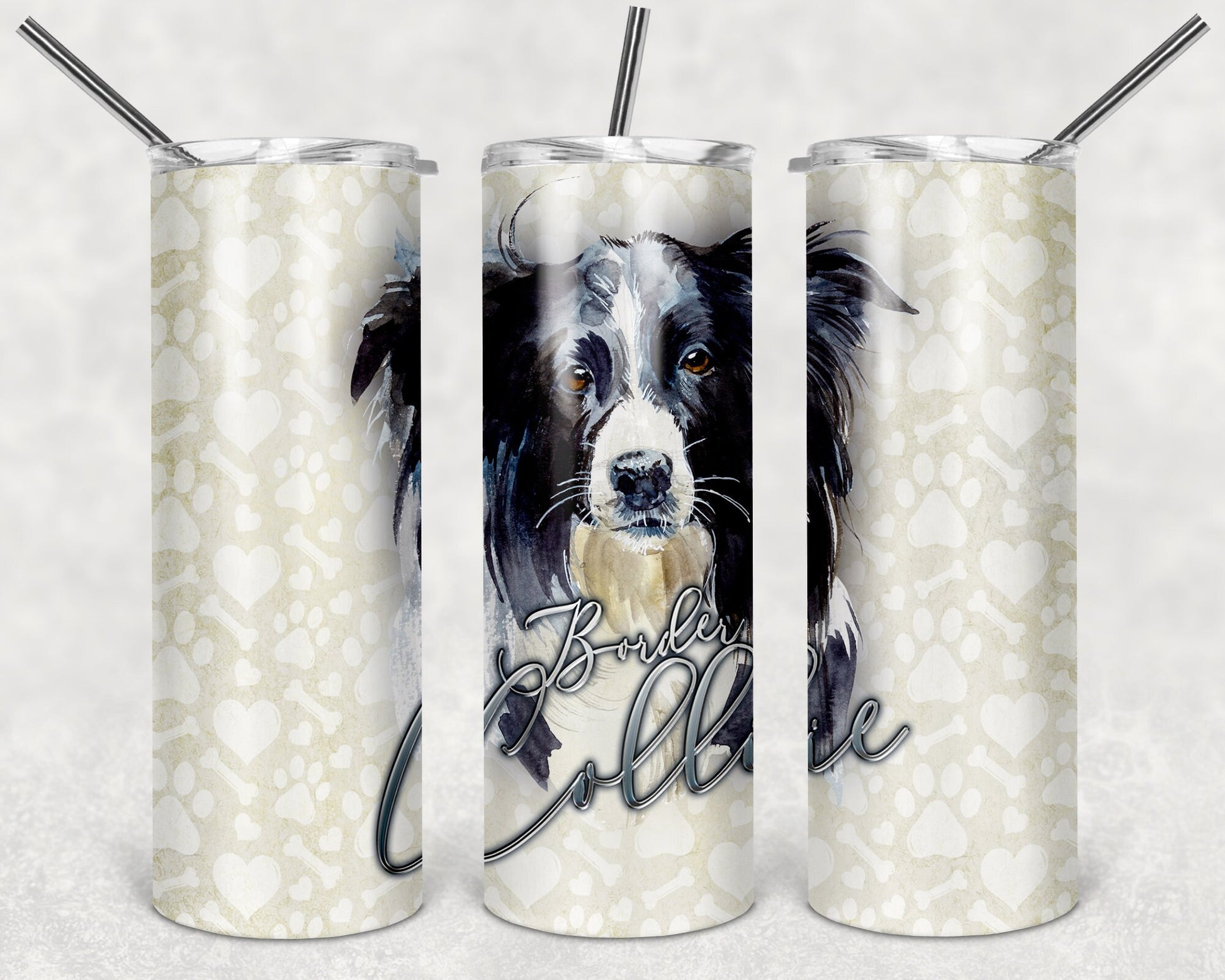 Border Collie Art 20oz Stainless Steel Tumbler - Schoppix Gifts