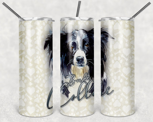 Border Collie Art 20oz Stainless Steel Tumbler - Schoppix Gifts