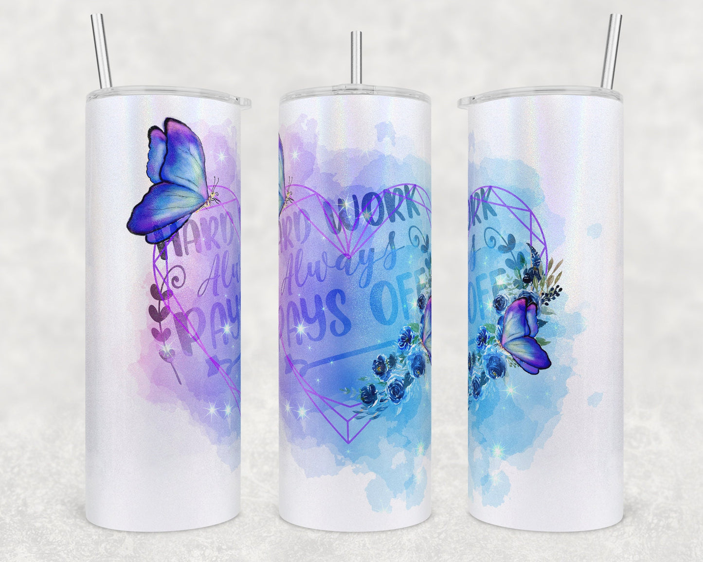 Inspriration Butterfly Art 20oz Skinny Tumbler - Stainless Steel