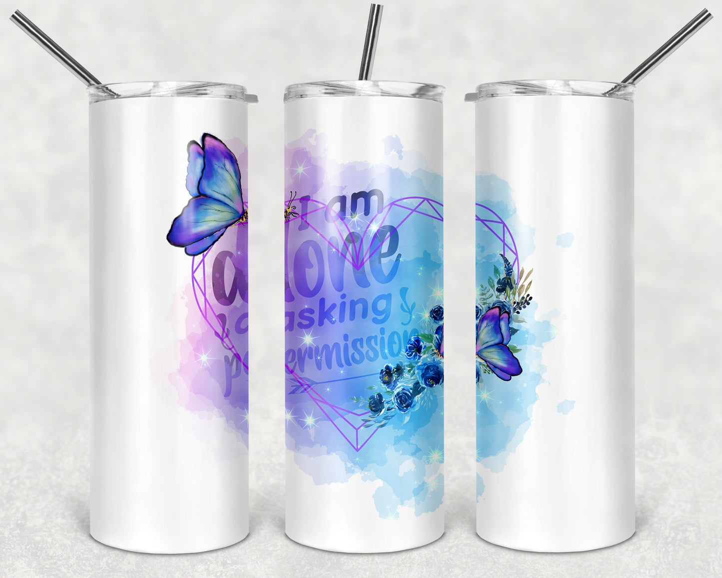 Inspriration Butterfly Art 20oz Skinny Tumbler - Stainless Steel
