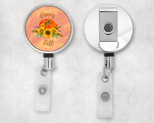 Happy Fall Pumpkins and Sunflowers Art Badge Reel