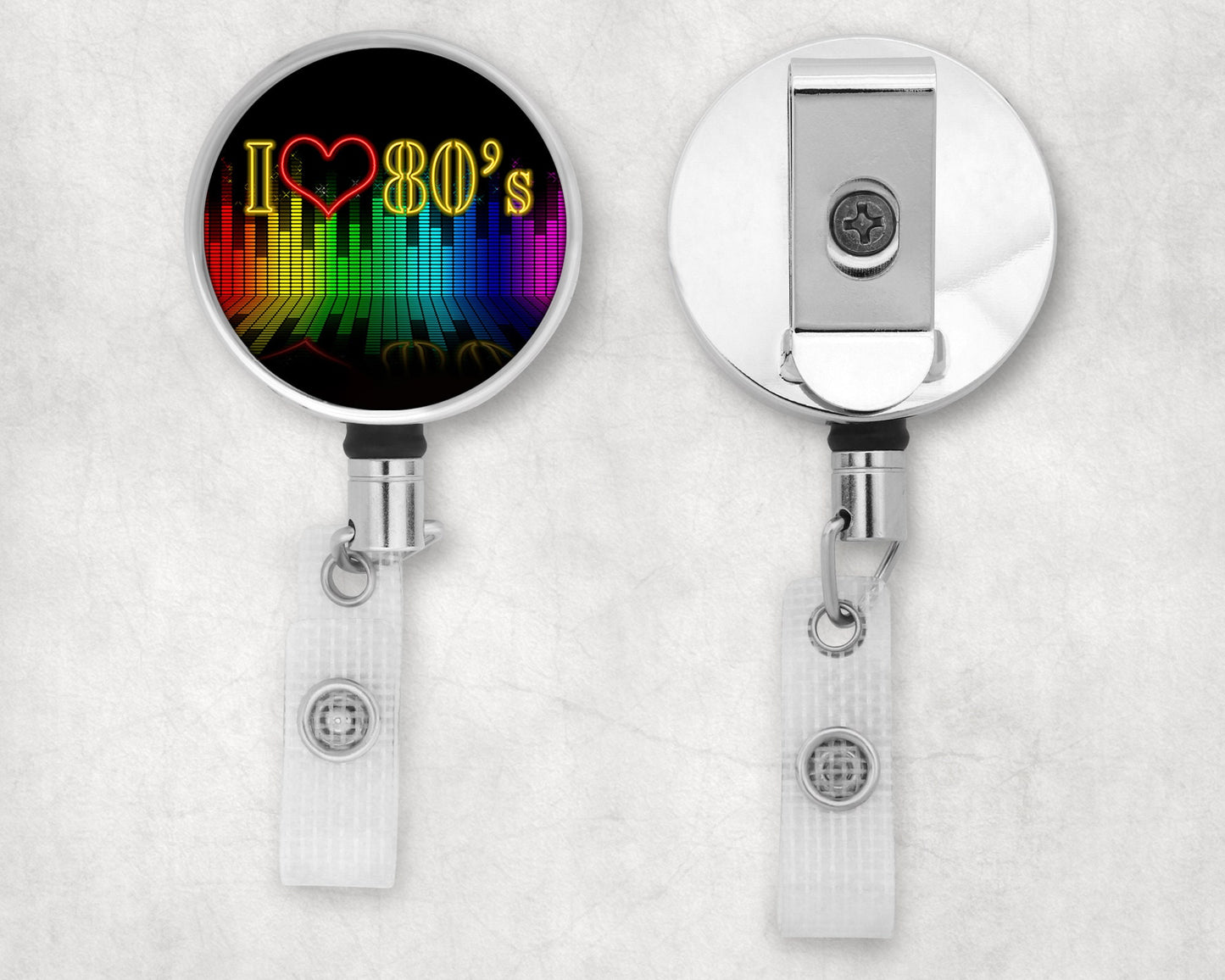 I Love the 80s Retro Art Badge Reel