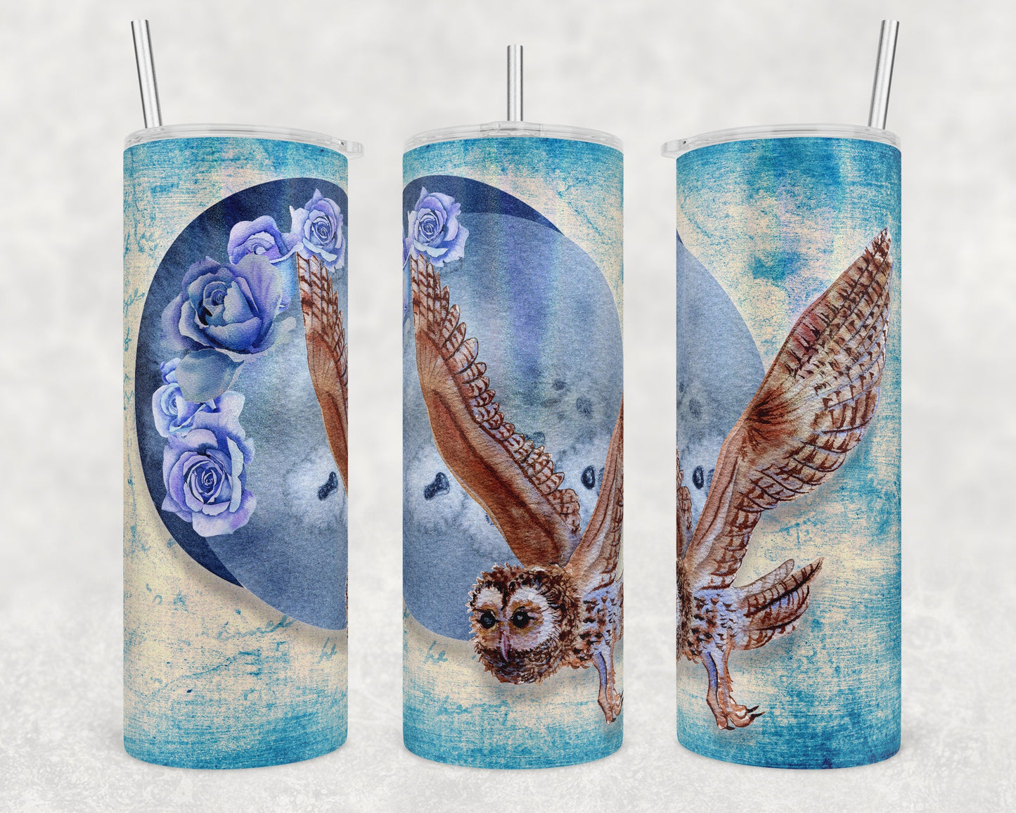 BOHO Owl Art 20oz Skinny Tumbler - Stainless Steel