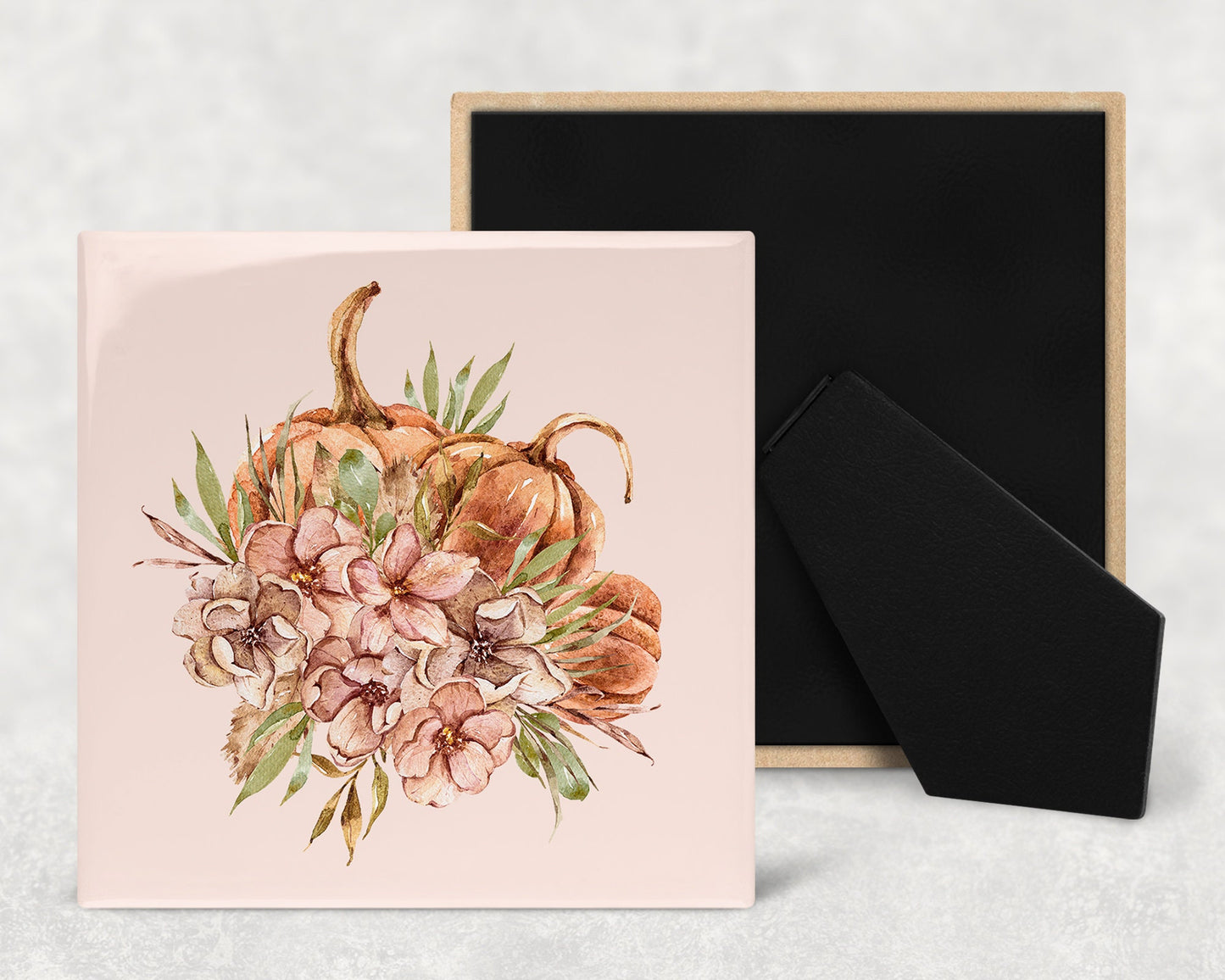 Autumn Flower Arrangement Decorative Ceramic Tile with Optional Easel Back - Available in 3 Sizes