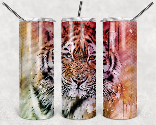 Tiger Portrait Art 20oz Skinny Tumbler - Stainless Steel