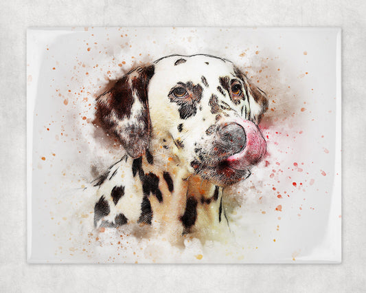 Watercolor Style Dalmatian Art Decorative Ceramic Tile with Optional Easel Back - 6x8 inches