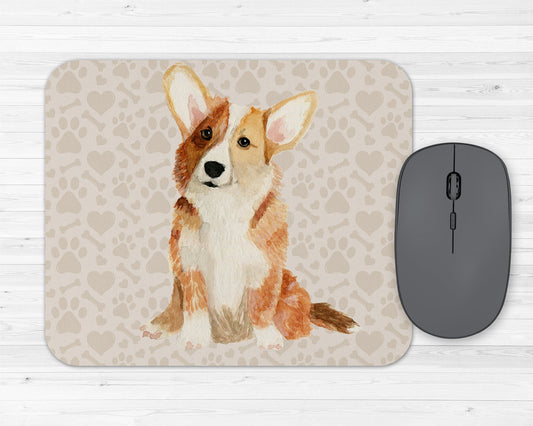 Corgi Art Pet Owner Rubber Mousepad