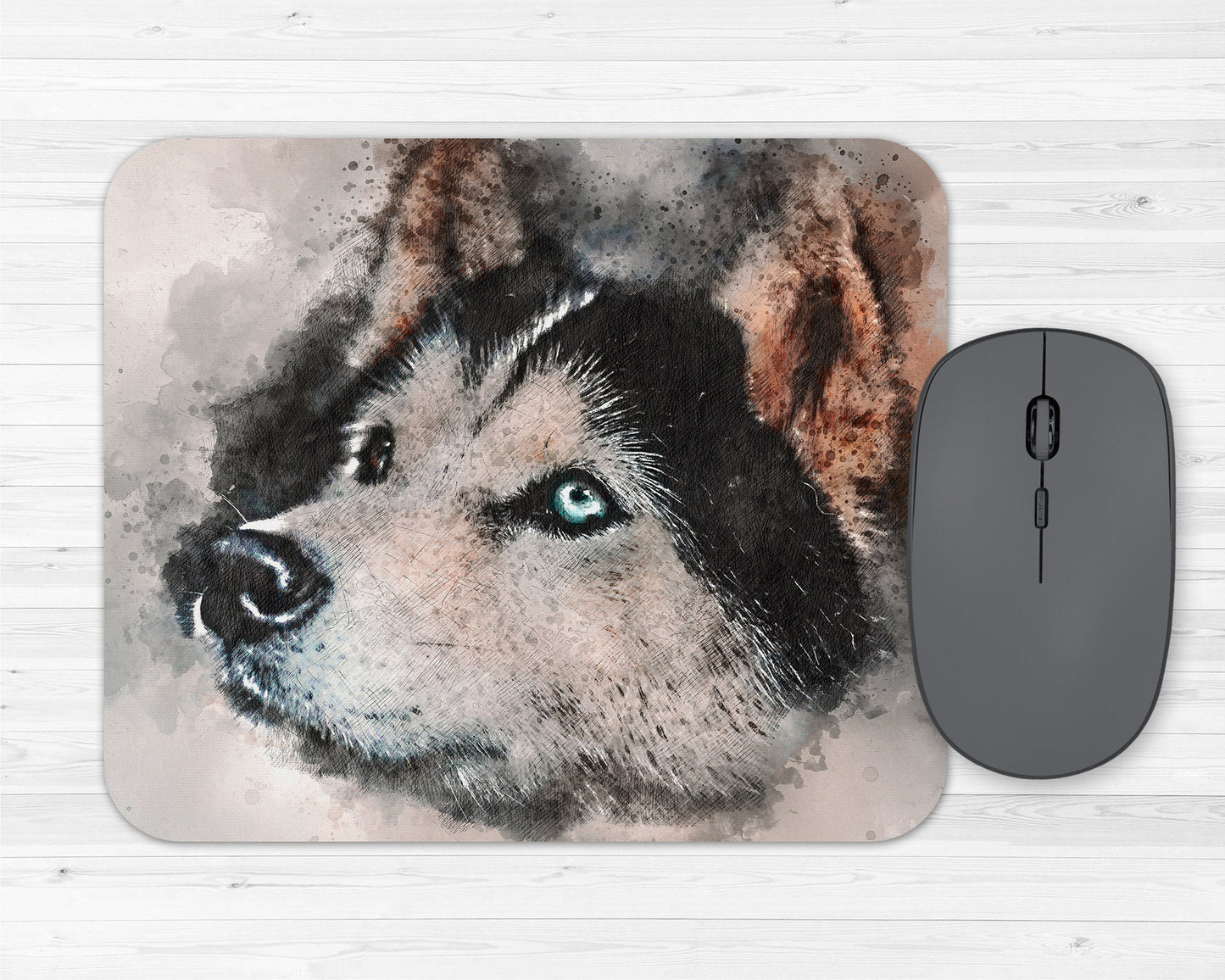 Husky Art Pet Owner Rubber Mousepad