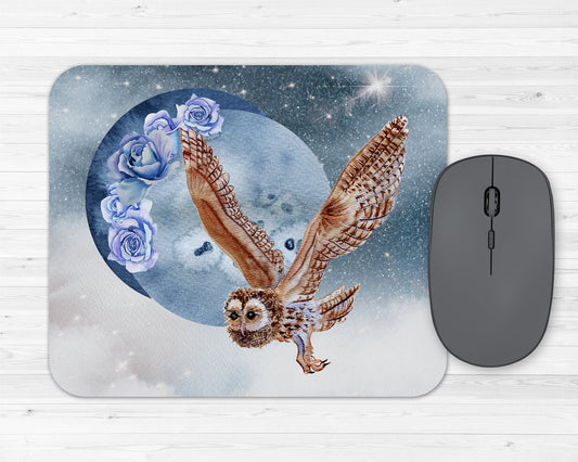 Beautiful BOHO Owl Art Rubber Mousepad
