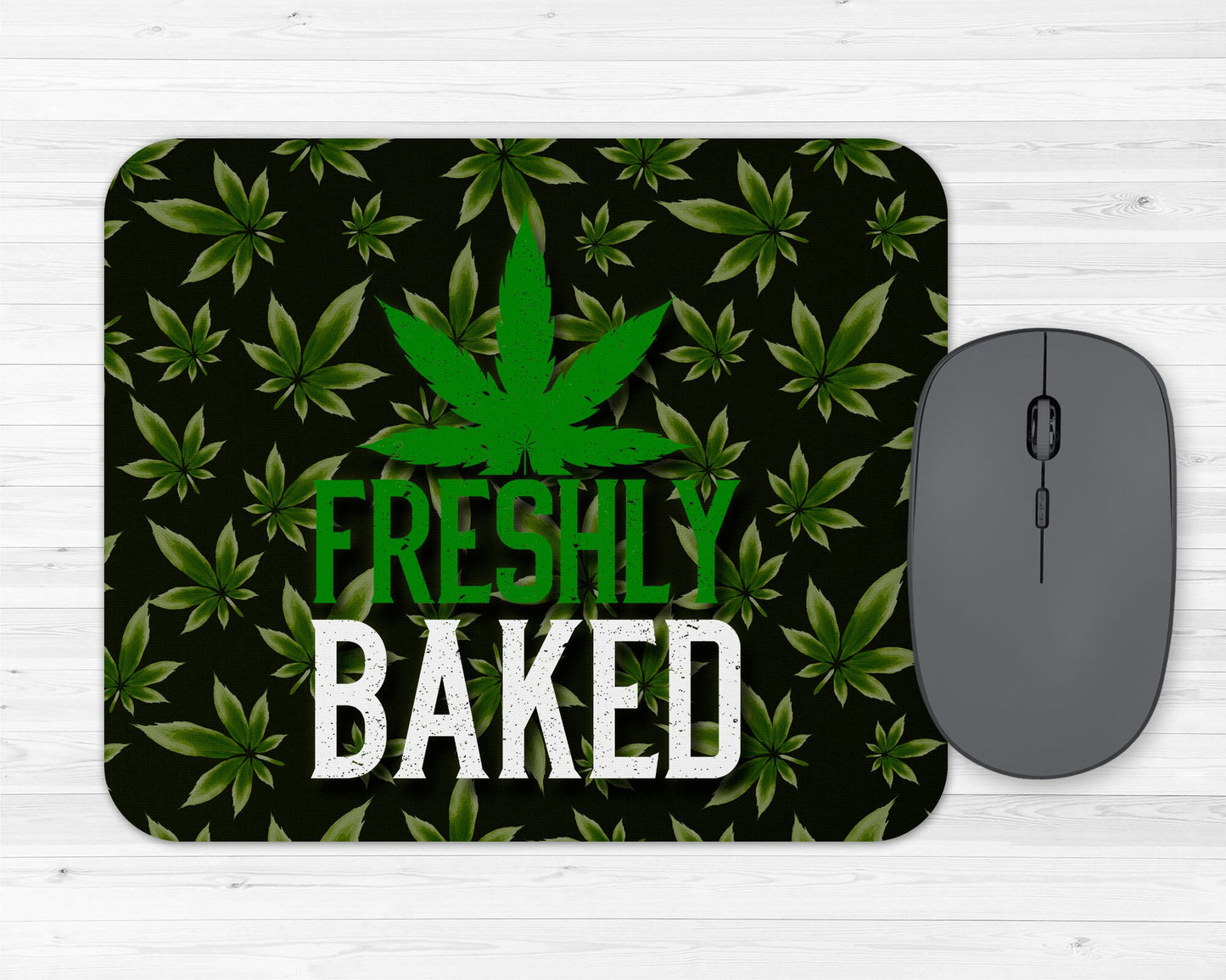 Freshly Baked Stoner Art Pothead Cannabis Marijuana Rubber Mousepads