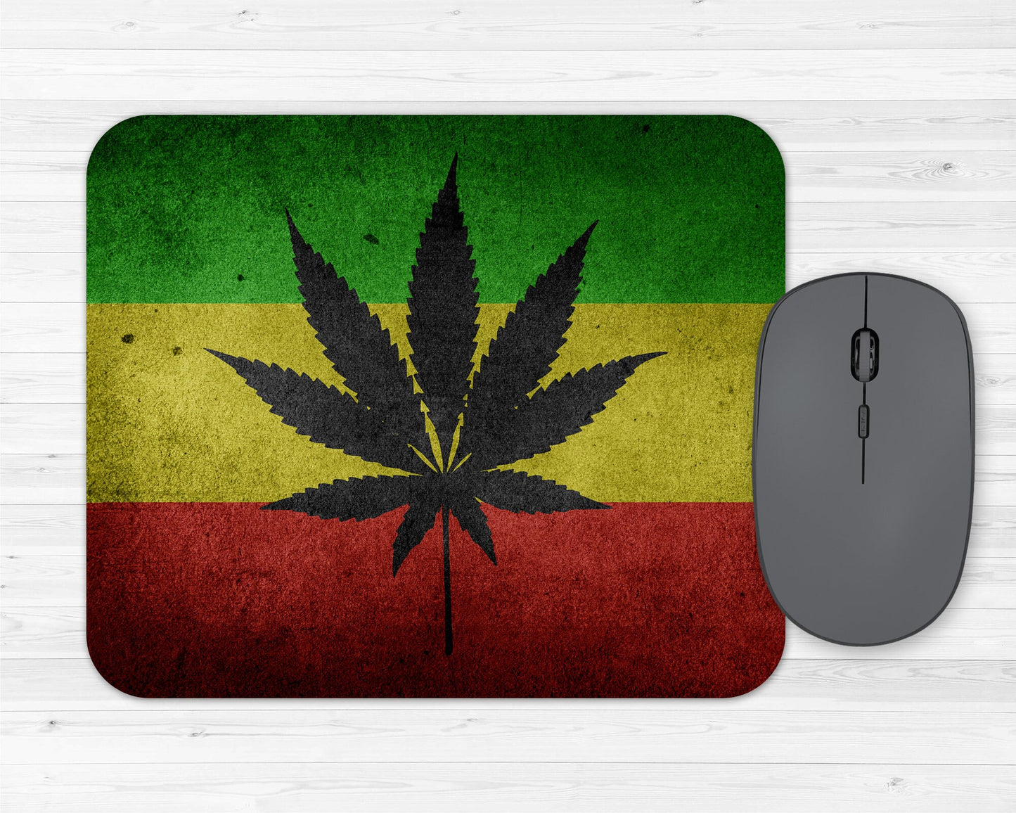 Marijuana Leaf Flag Stoner Art Pothead Cannabis Marijuana Rubber Mousepads