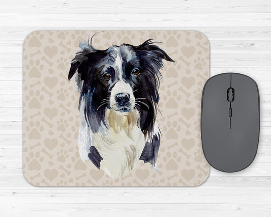 Border Collie Art Pet Owner Rubber Mousepad