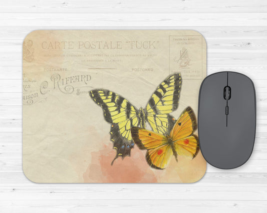 Butterfly Postcard Art Rubber Mousepad