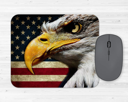 Bald Eagle Art Rubber Mousepad