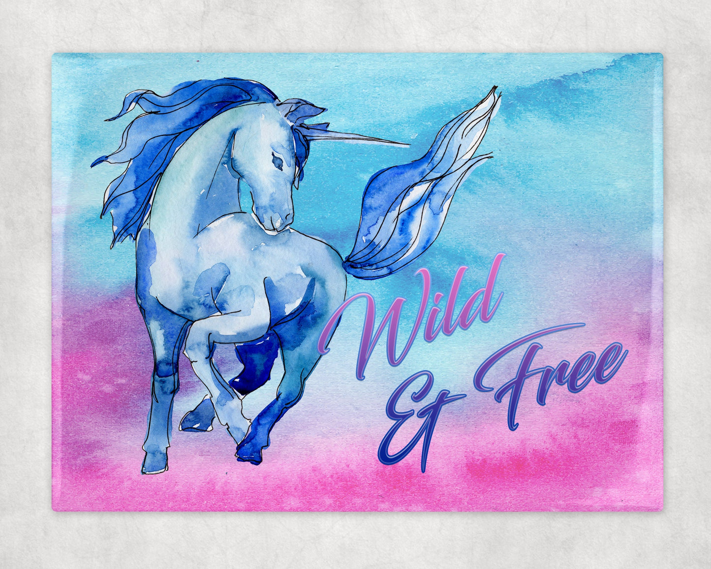 Wild & Free Unicorn Art Decorative Ceramic Tile with Optional Easel Back - 6x8 inches