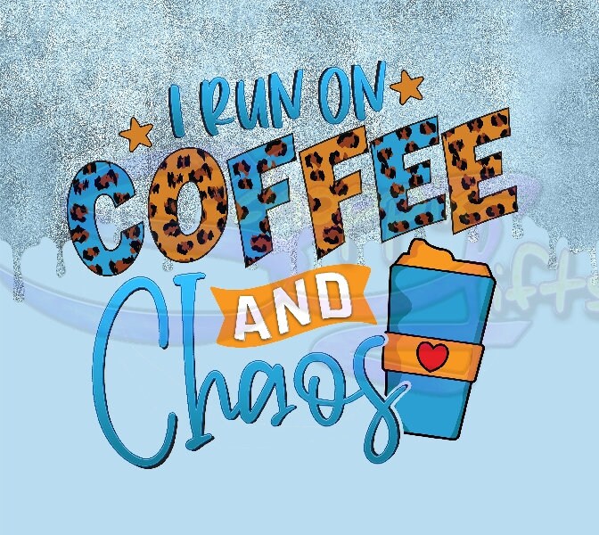 I Run On Coffee & Chaos 20oz Skinny Tumbler - Stainless Steel|Available in 2 Color Choices