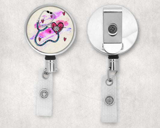 Nurse Hearts Art Badge Reel - 3 available designs