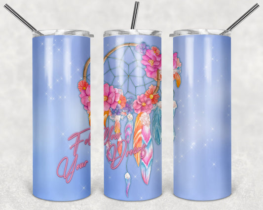 Follow Your Dreams Dreamcatcher Art 20oz Skinny Tumbler - Stainless Steel