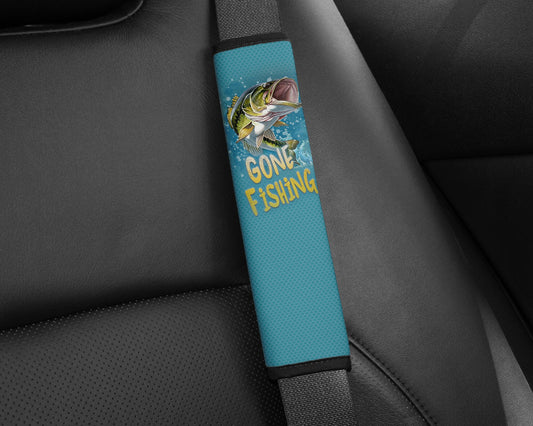 Gone Fishing Art Seatbelt Pad
