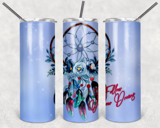 Follow Your Dreams Dreamcatcher Art 20oz Skinny Tumbler - Stainless Steel