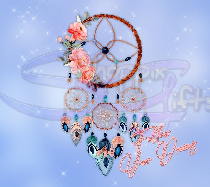 Follow Your Dreams Dreamcatcher Art 20oz Skinny Tumbler - Stainless Steel