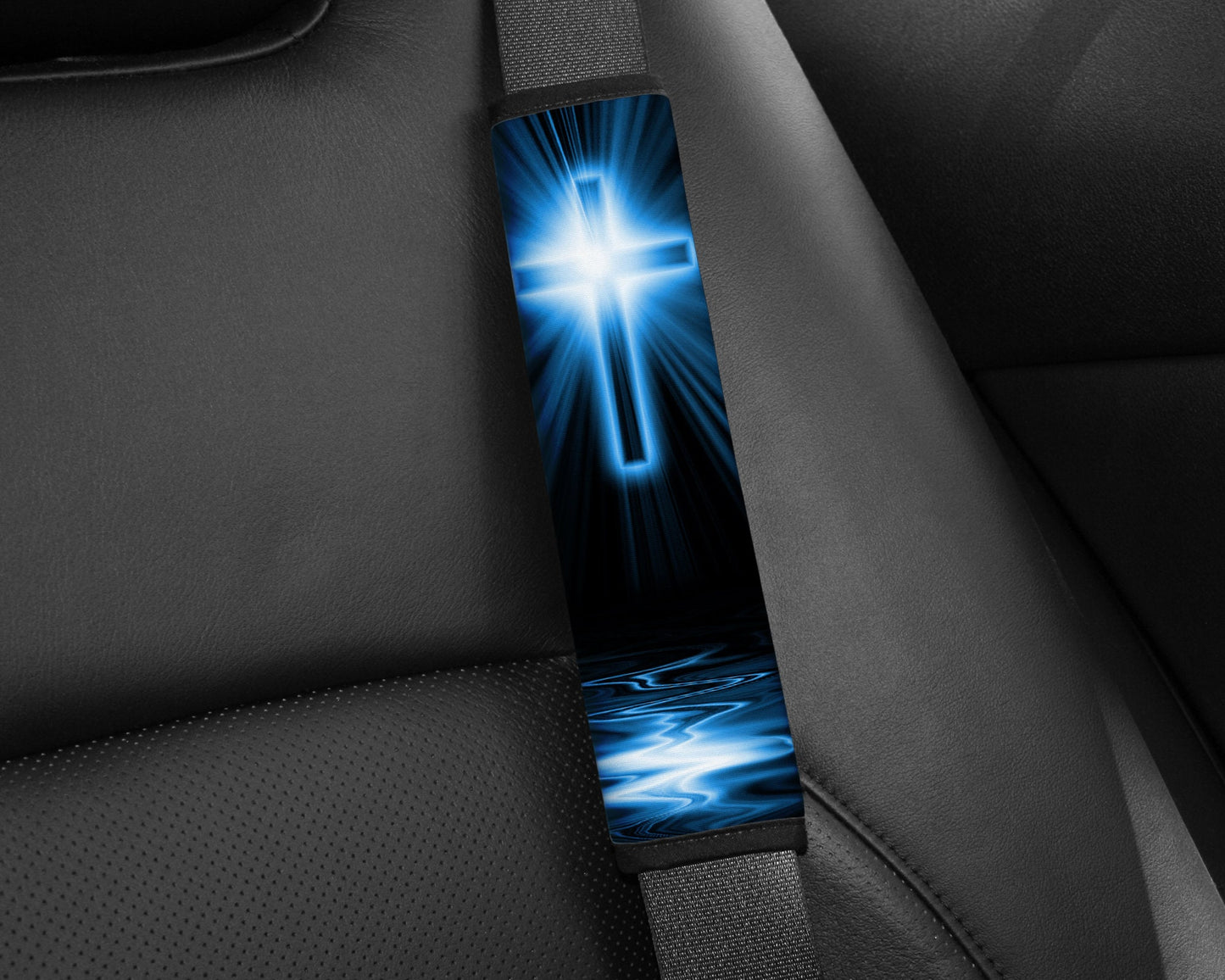 Glowing Cross Christian Seatbelt Pad