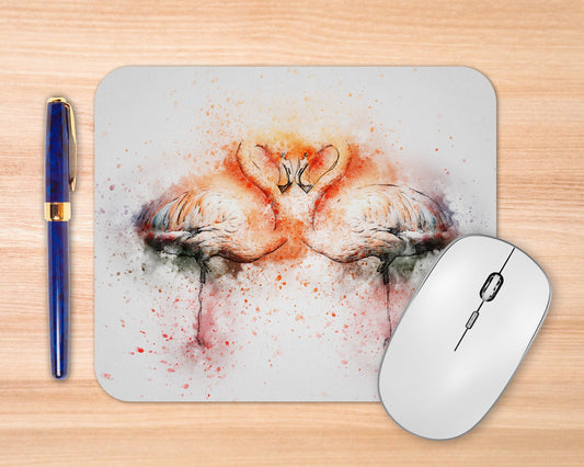 Watercolor Flamingo Art Rubber Mousepad