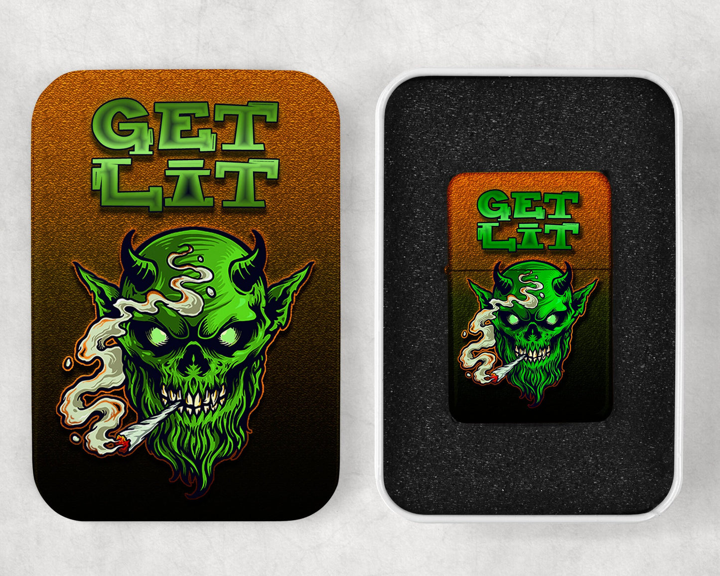 Get Lit Cannabis Art Flip Top Lighter and Matching Gift Tin - 8 Design Choices