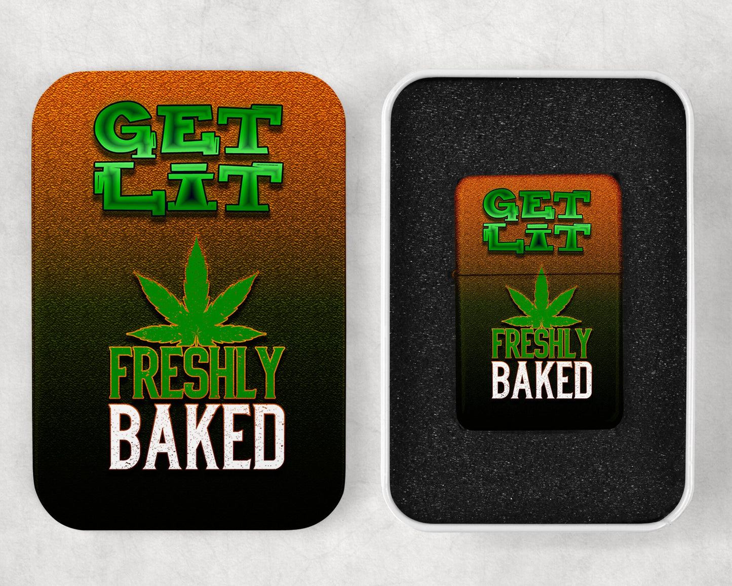 Get Lit Cannabis Art Flip Top Lighter and Matching Gift Tin - 8 Design Choices