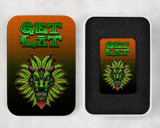 Get Lit Cannabis Art Flip Top Lighter and Matching Gift Tin - 8 Design Choices