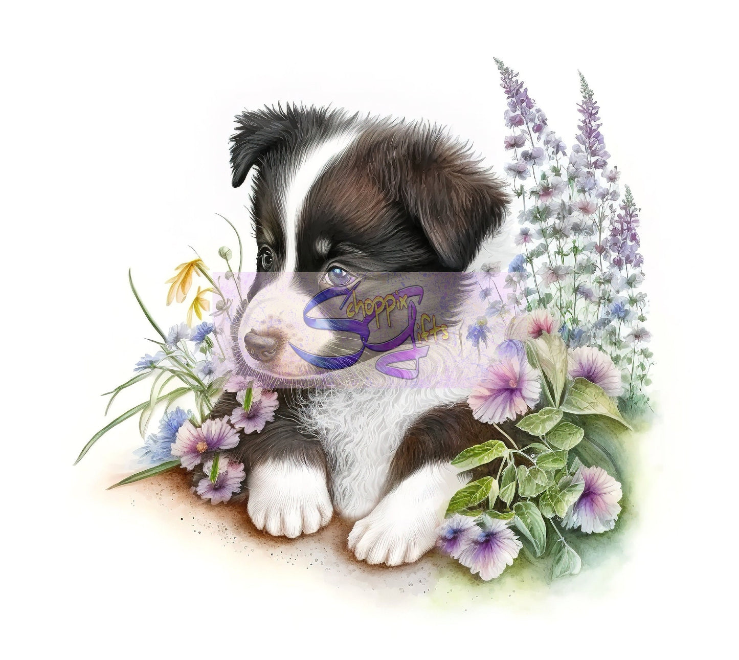 Border Collie Puppy Art 20oz Skinny Tumbler - Stainless Steel