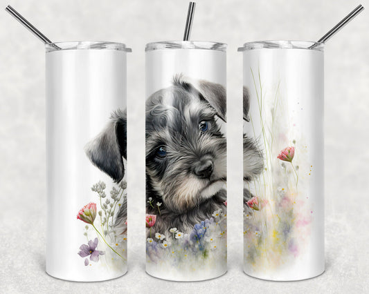 Schnauzer Puppy Art 20oz Skinny Tumbler - Stainless Steel
