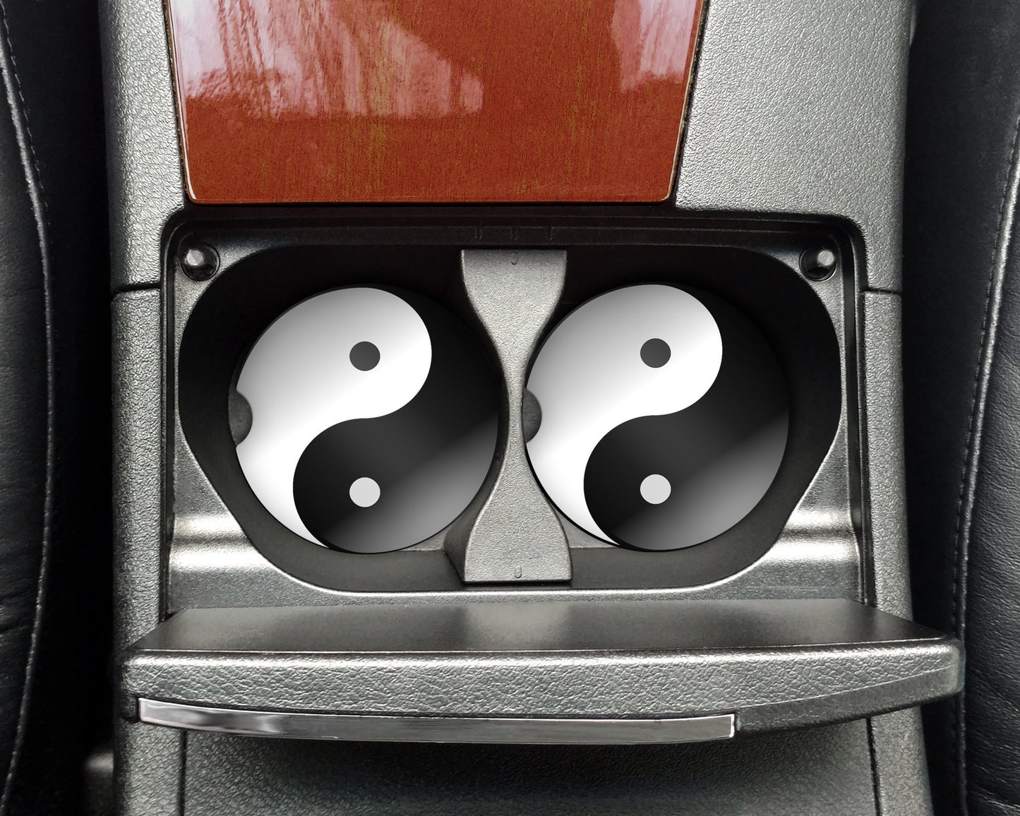 Yin Yang Art Car Coasters - Matching Pair - Set of 2