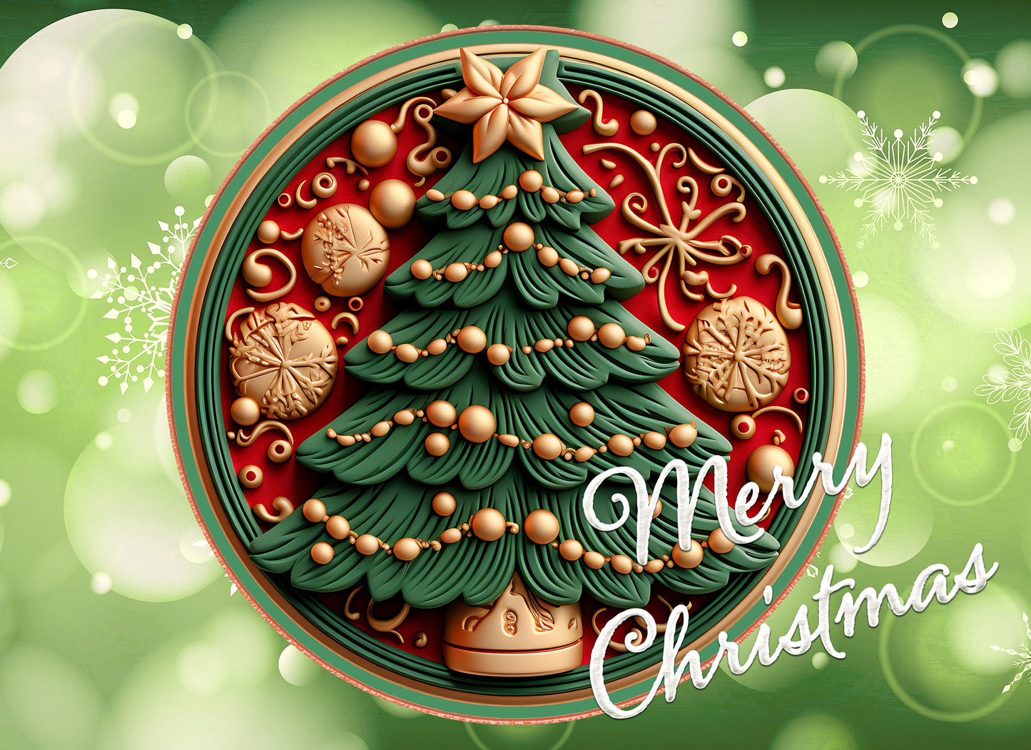 Carved 3D Look Christmas Tree Art Glass Cutting Board