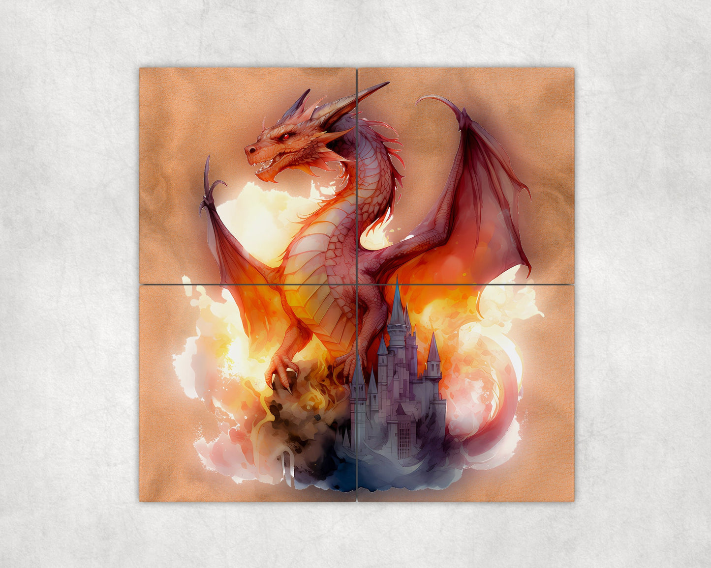 Dragon Art Loose Tile Mural - 3 sizes Available.