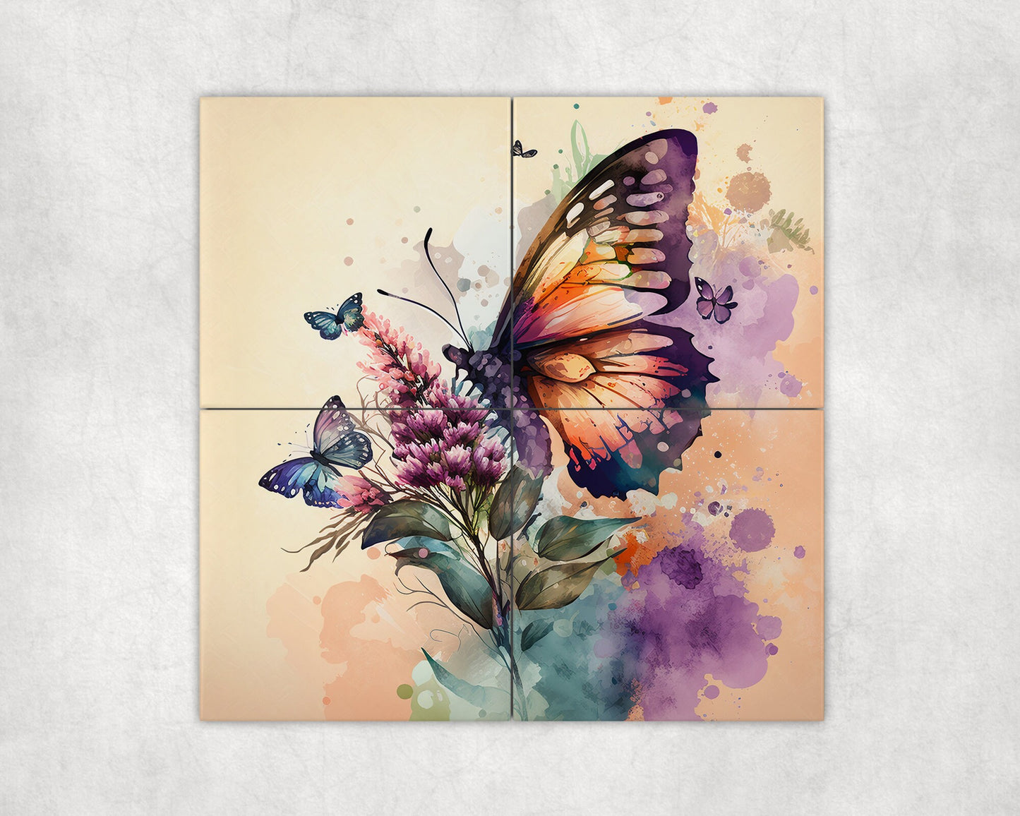 Butterfly Art Loose Tile Mural - 3 sizes Available.