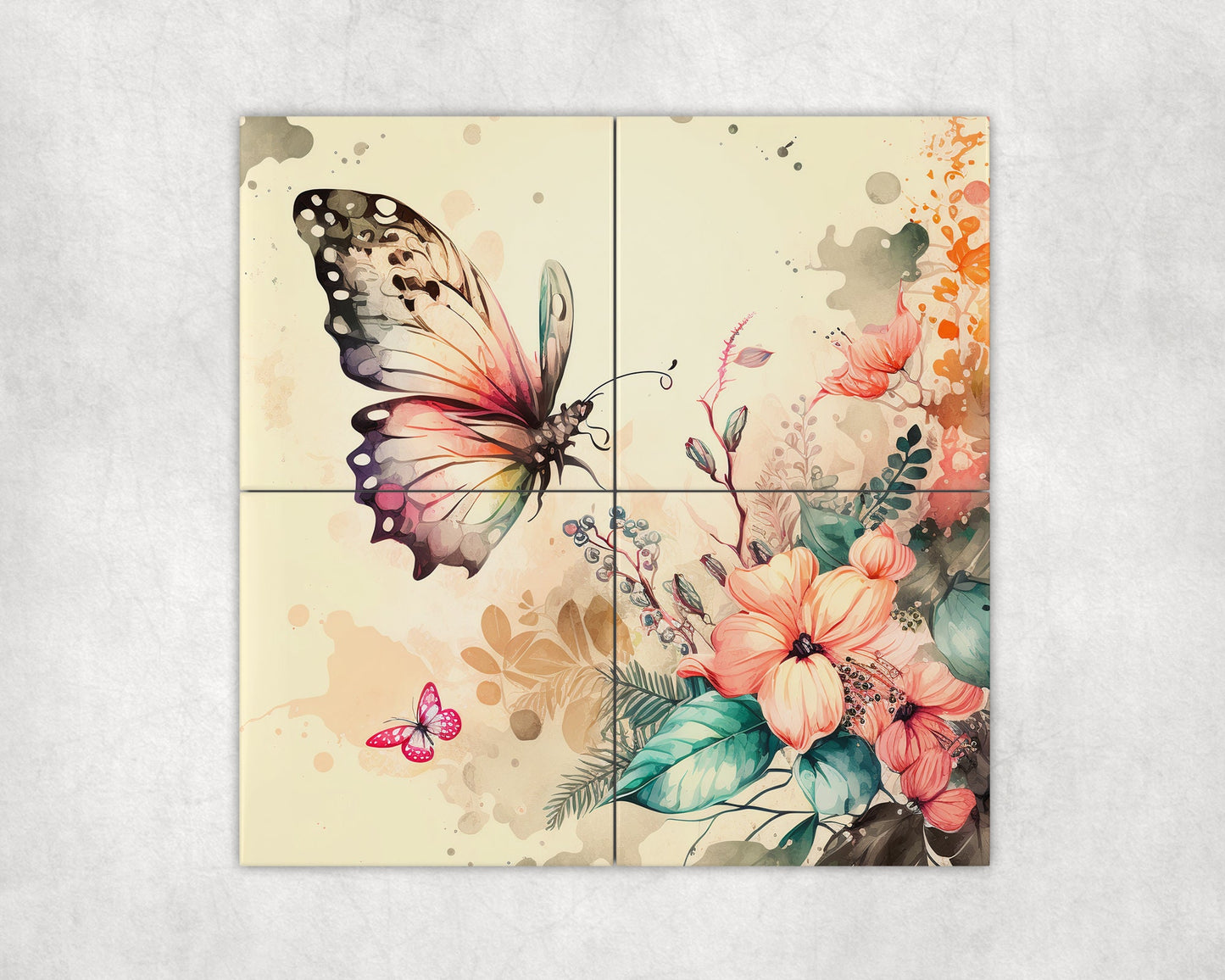 Butterfly Art Loose Tile Mural - 3 sizes Available.
