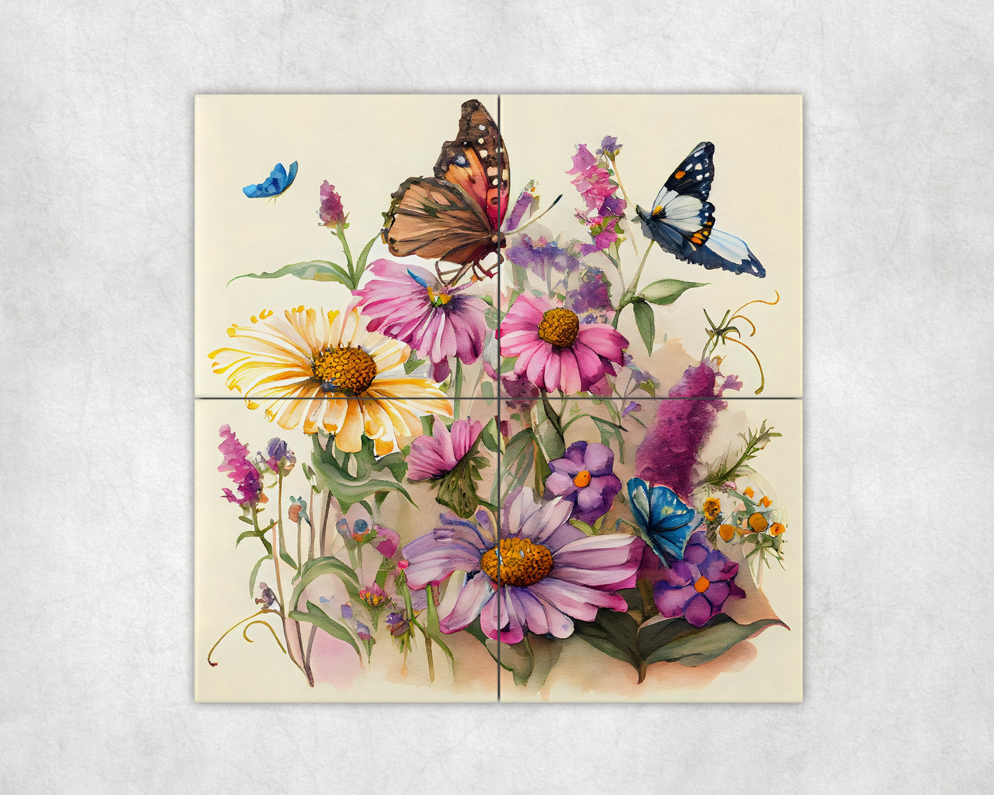Butterfly Art Loose Tile Mural - 3 sizes Available.
