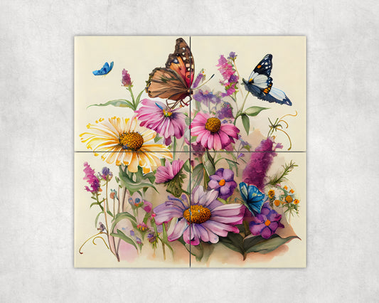 Butterfly Art Loose Tile Mural - 3 sizes Available.