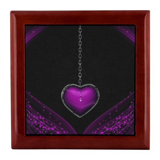 Purple Heart Locket Jewelry Box - Schoppix Gifts