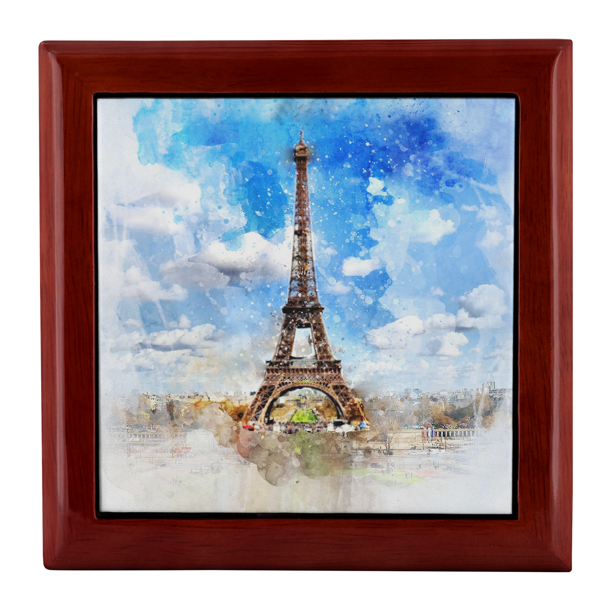 Paris Simulated Watercolor Jewelry Box - Schoppix Gifts