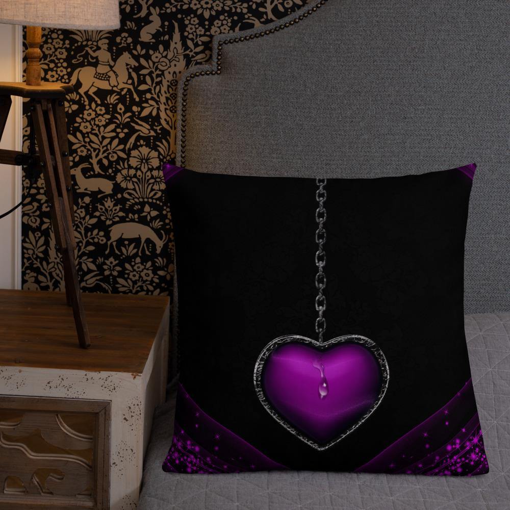 Purple Heart Locket Throw Pillow - Schoppix Gifts